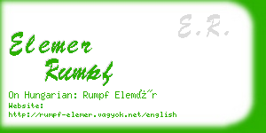 elemer rumpf business card